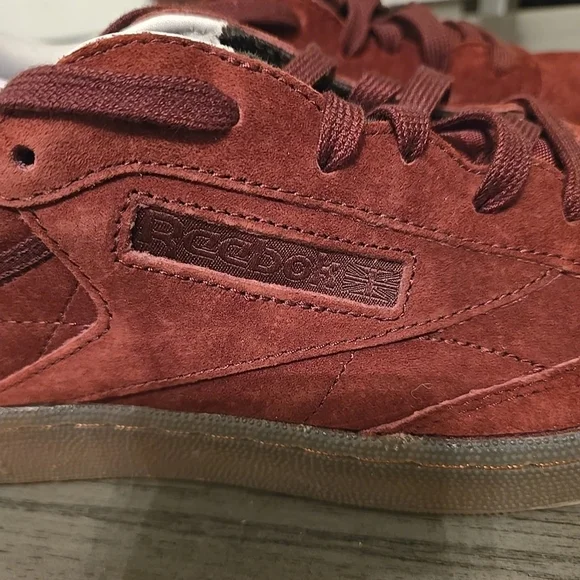 Reebok Men's Burgundy Suede Sneakers - Picture 2 of 5